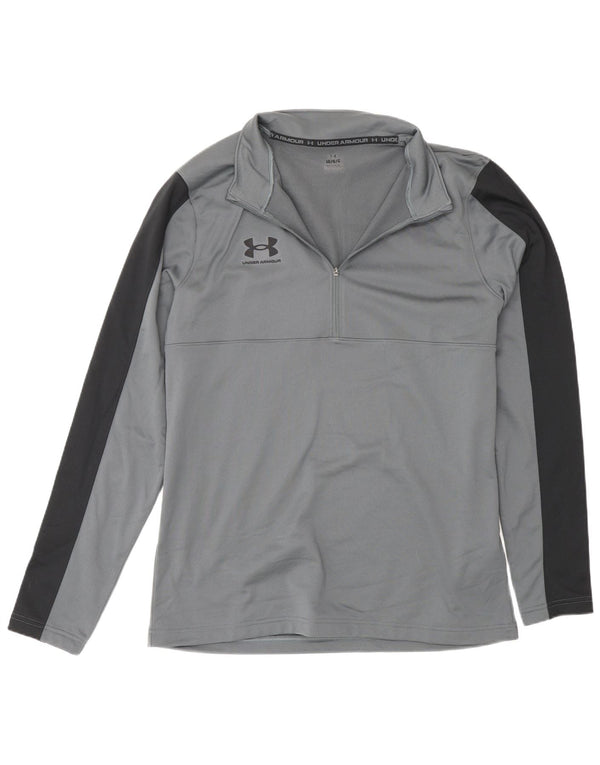 Under Armour Herren-Pullover-Trainingsanzugoberteil mit Reißverschluss, Größe L, Grau, Farbblock