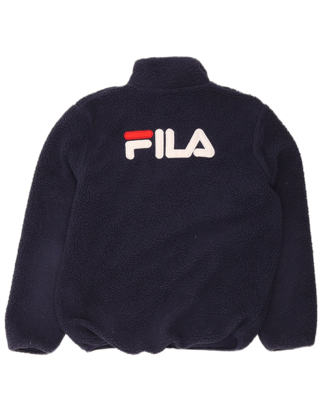 FILA Damen Fleecejacke in Übergröße mit Grafik, UK 6, XS, Marineblau, Polyester