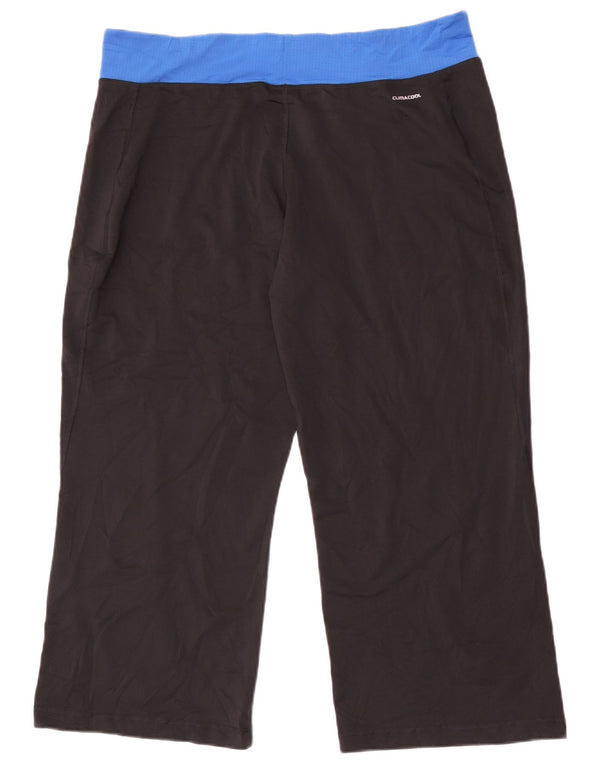 Adidas Damen Crop Trainingshose UK 22 3XL Schwarz Colourblock Polyester