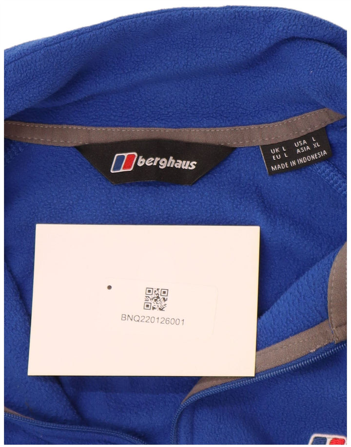Berghaus Herren-Fleecepullover mit Reißverschluss am Hals, Größe L, Blau