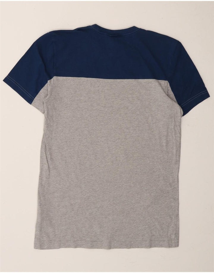 ADIDAS Mens Graphic T-Shirt Top Medium Grey Colourblock Cotton Vintage Adidas and Second-Hand Adidas from Messina Hembry 