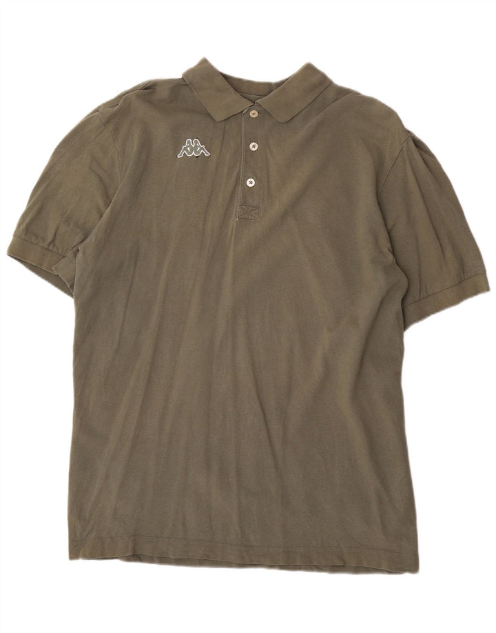 Kappa Herren Poloshirt XL Khaki Baumwolle