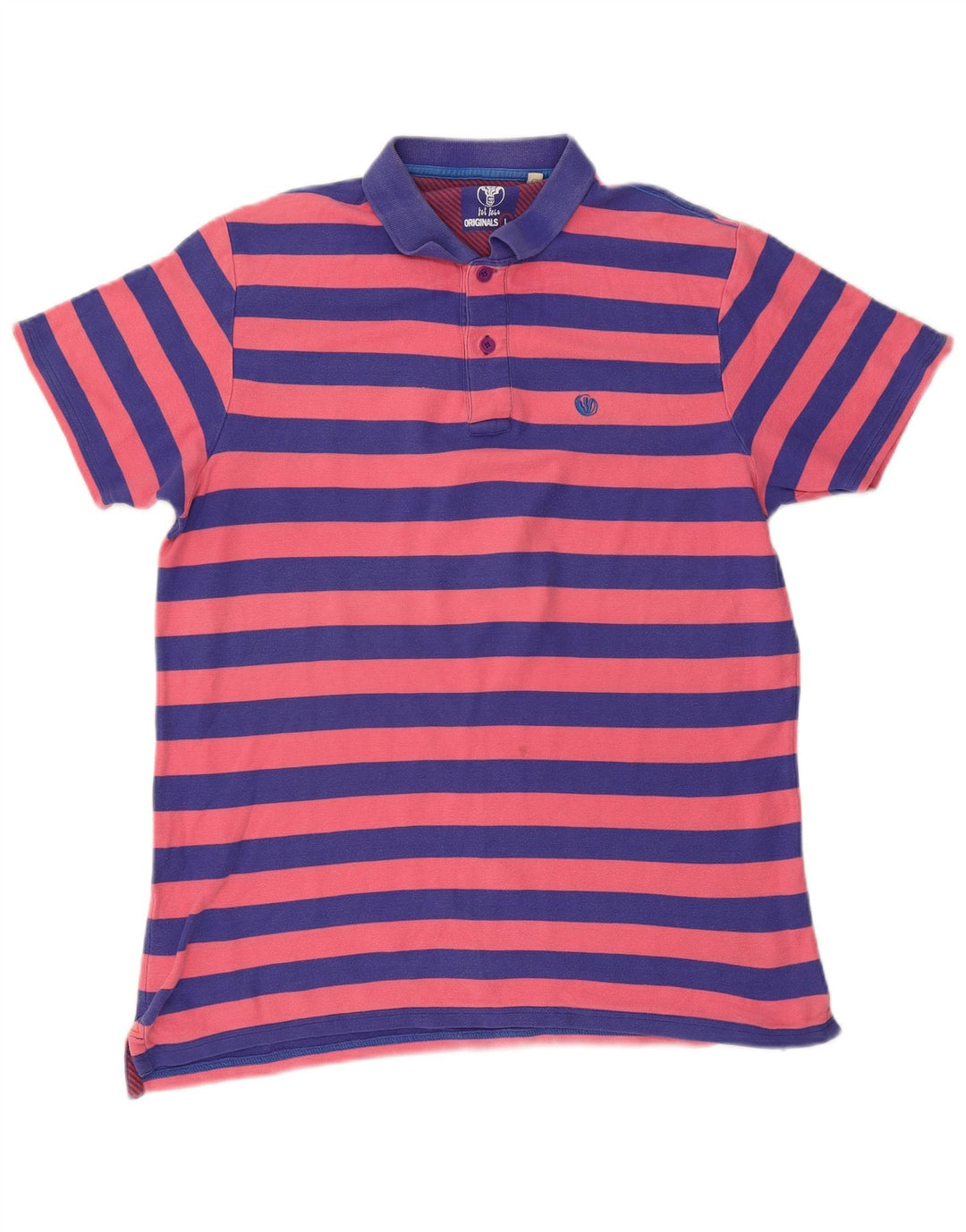 Fat Face Herren-Poloshirt, groß, blau gestreift, Baumwolle