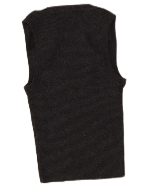 Zara Damen Crop Top UK 8 Small Graue Baumwolle