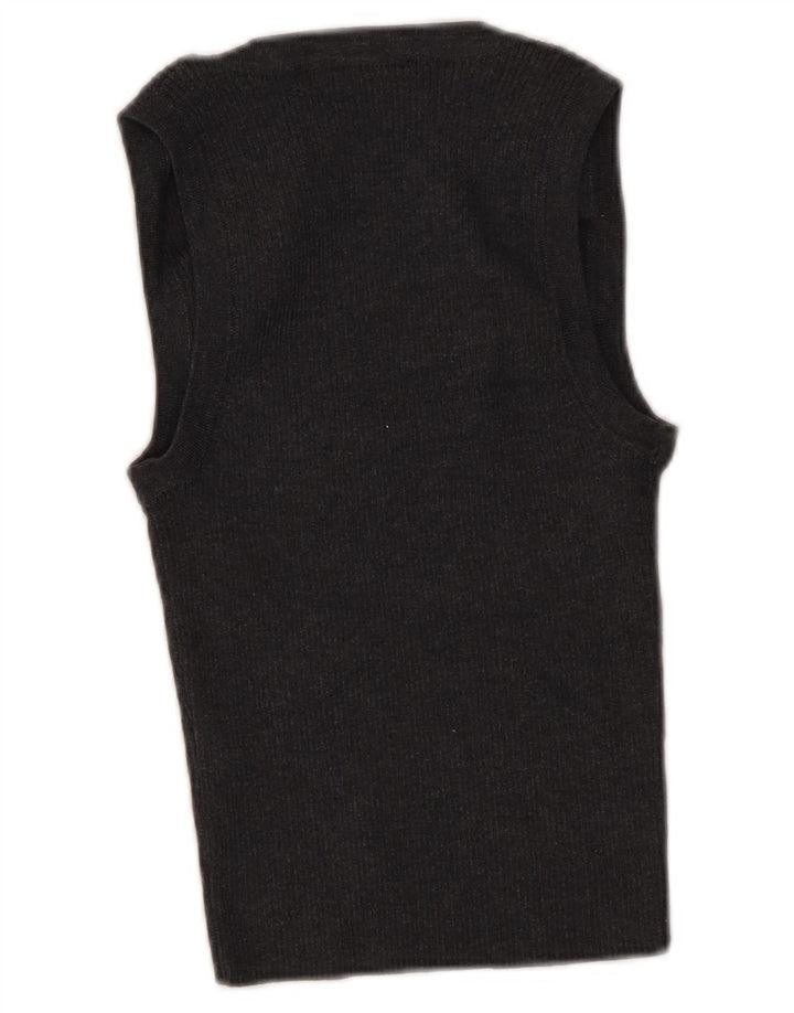 Zara Damen Crop Top UK 8 Small Graue Baumwolle