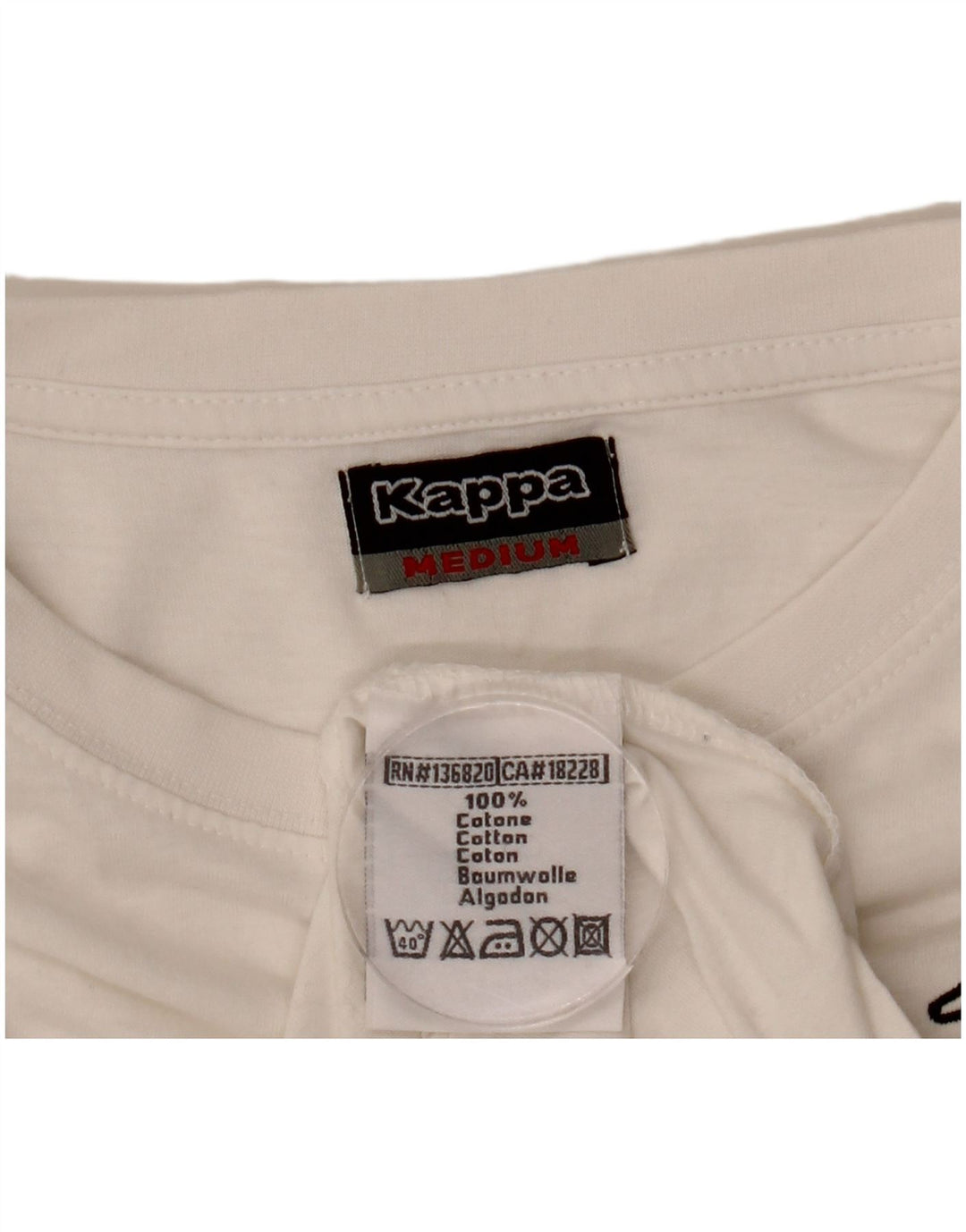 Kappa Herren T-Shirt Top aus mittelweißer Baumwolle