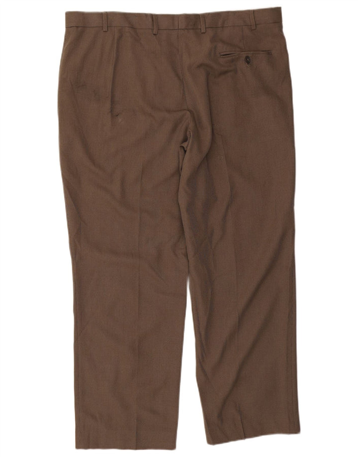 Marks & Spencer Herren-Anzughose in normaler Passform, W40, L29, braun, Polyester