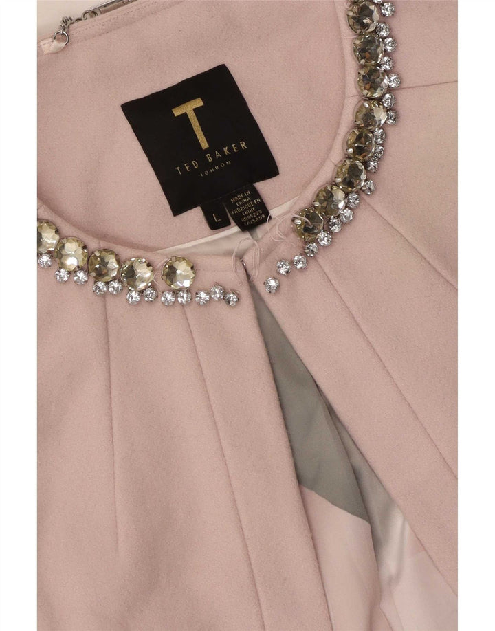 Ted Baker Damen Ponchomantel UK 14 Große rosa Wolle