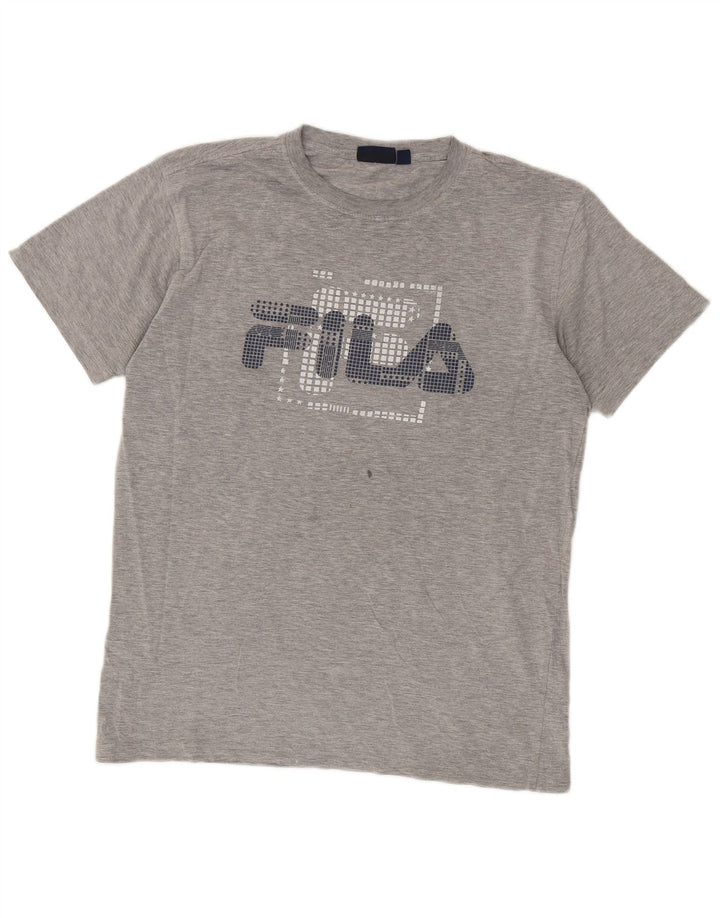Fila Herren Grafik-T-Shirt-Oberteil aus mittelgrauer Baumwolle