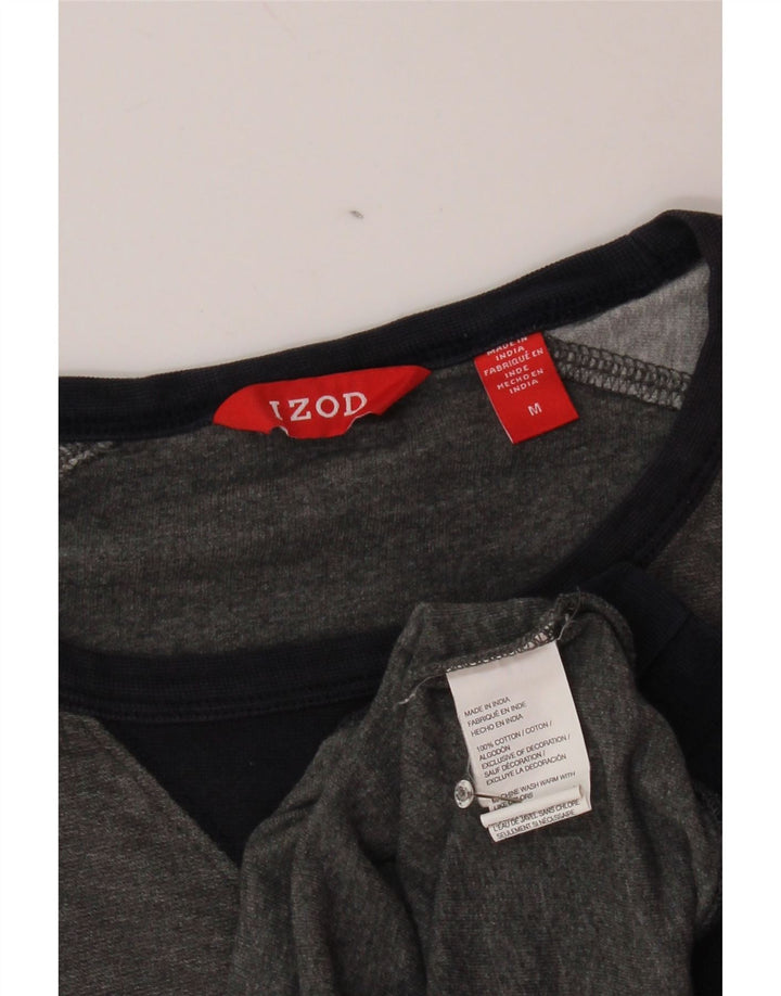 IZOD Herren-Sweatshirt-Pullover aus mittelgrauer Colourblock-Baumwolle