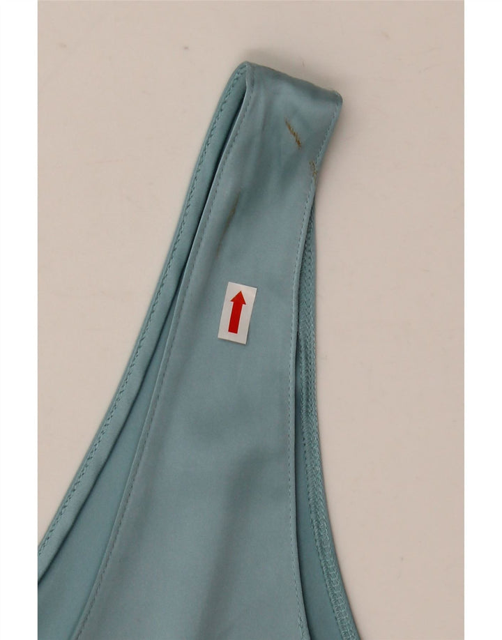 Zara Damen Crop Cami Top UK 14 Large Blau Polyester