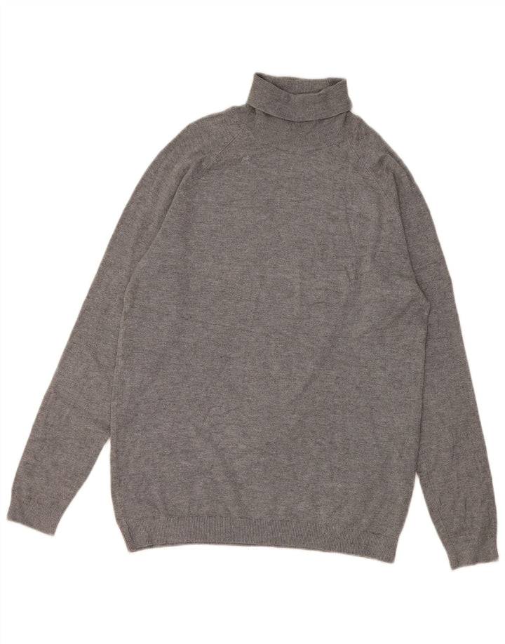 Rollkragenpullover für Herren von Zara, mittelgraue Viskose