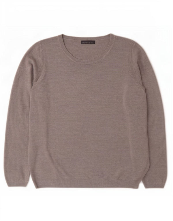 Marks & Spencer Damen-Pullover mit U-Boot-Ausschnitt, UK 18, XL, Grau, Acryl