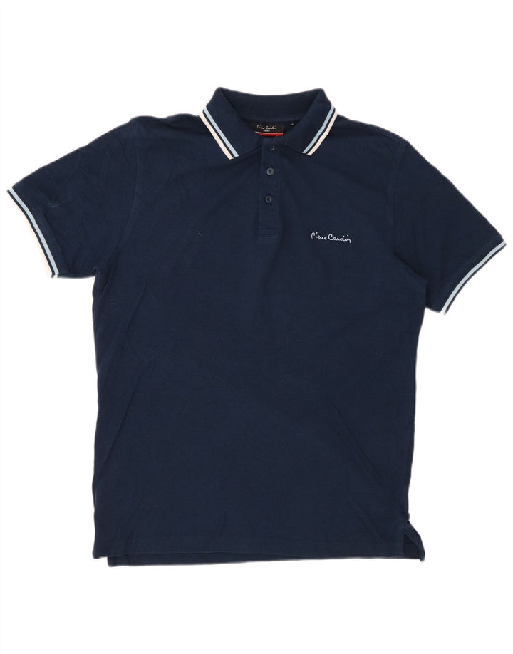 Pierre Cardin Herren-Poloshirt mit normaler Passform, mittelmarineblaue Baumwolle