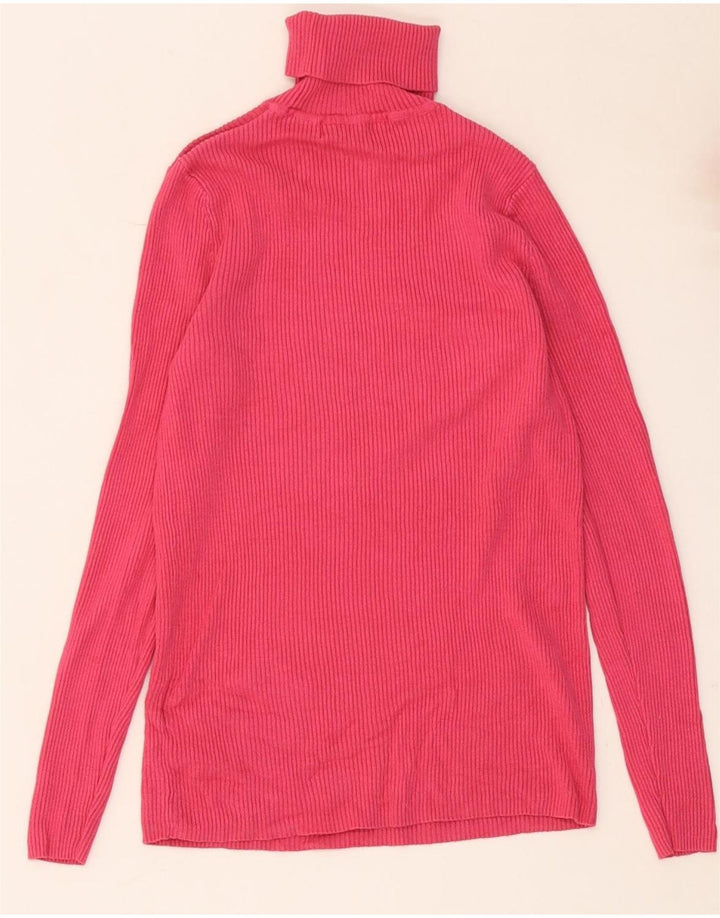 Marks & Spencer Damen-Top mit Rollkragen, langärmlig, UK 10, Größe S, Rosa, Viskose