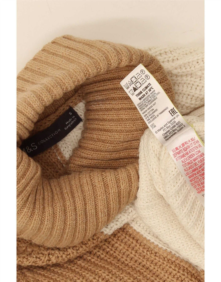 Marks & Spencer Damen-Pullover mit Rollkragen, Gr. 10, Größe S, Beige