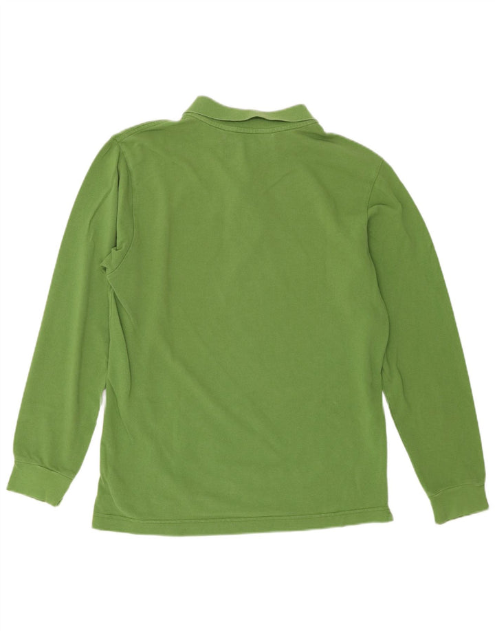 Kappa Herren-Langarm-Poloshirt mit normaler Passform, mittelgrüne Baumwolle