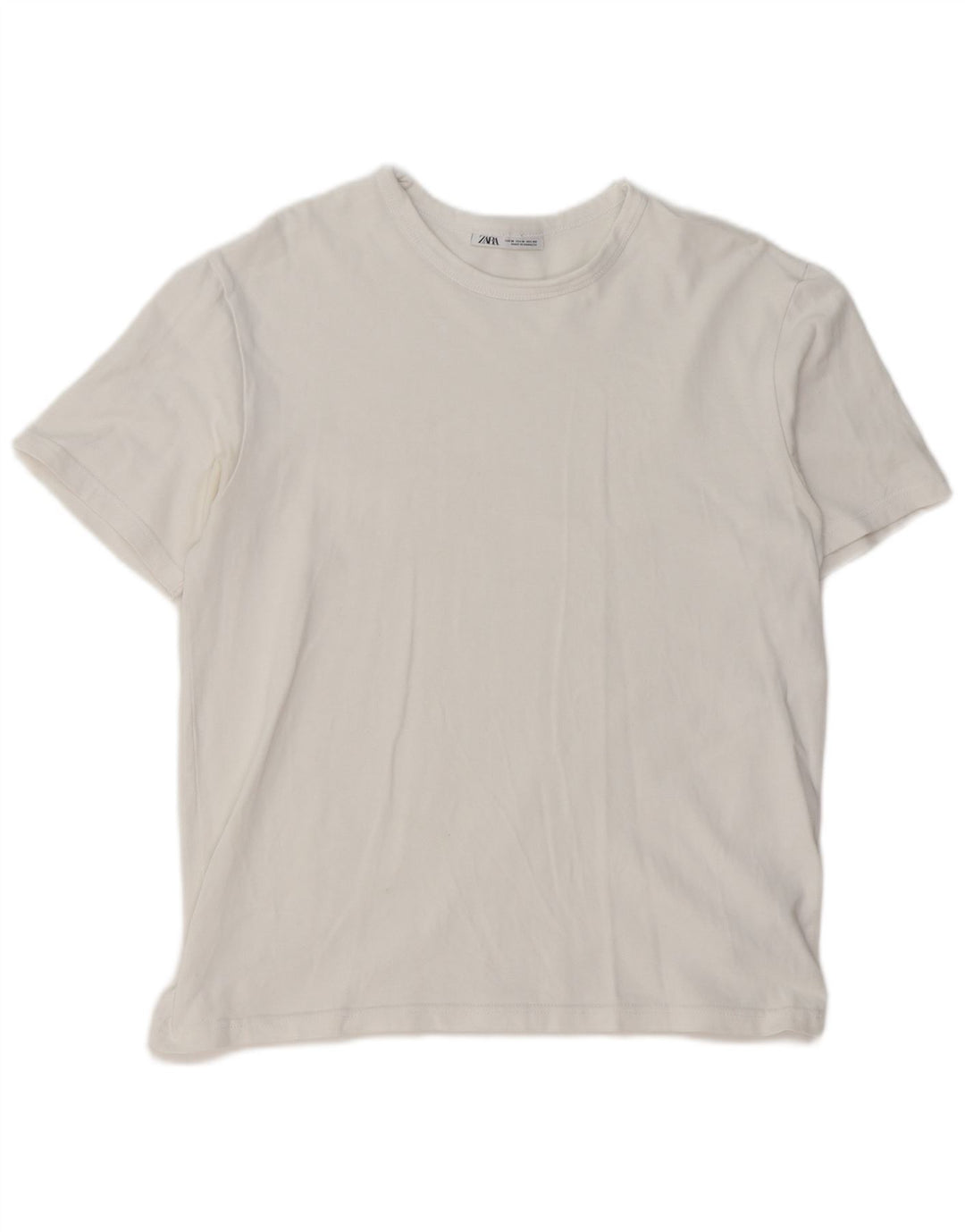ZARA Herren T-Shirt Top Mittelweiße Baumwolle