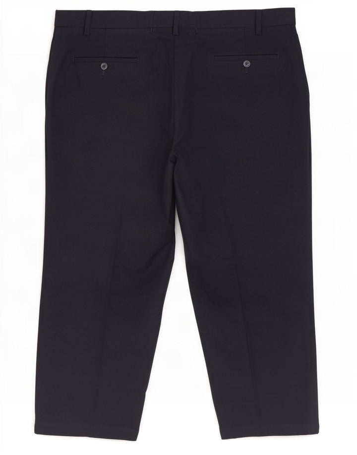 Marks & Spencer Herren-Hose, normal geschnitten, W44, L26, Marineblau, Polyester