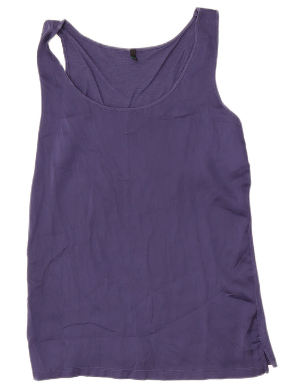 Benetton Damen-Trägershirt UK 12 Medium Lila Polyester