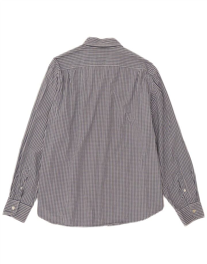 J. CREW Herren-Hemd mit maßgeschneiderter Passform, groß, marineblau, Gingham-Baumwolle