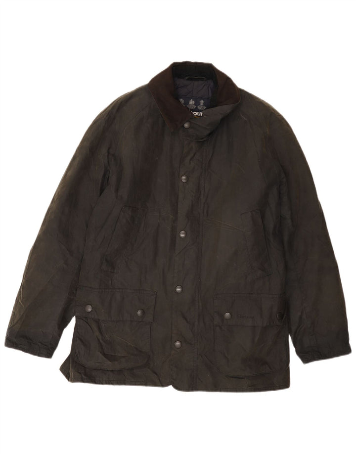 Barbour Herrenjacke aus gewachster Baumwolle, UK 38, mittelgrau, Baumwolle, klassisch