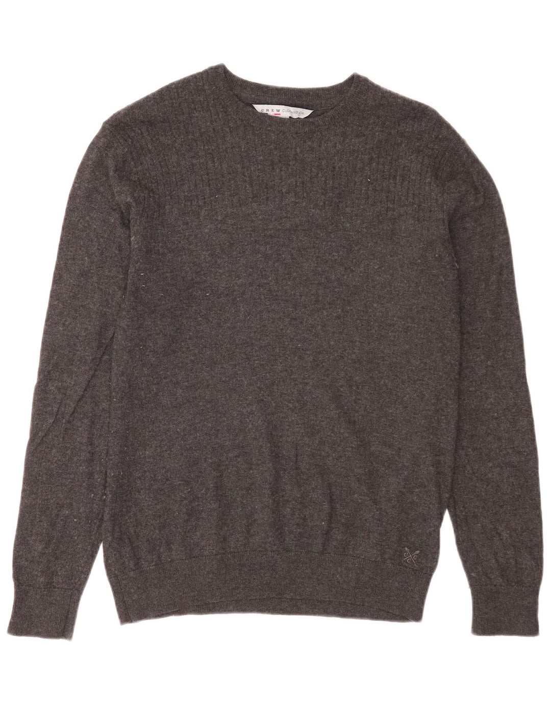 Crew Clothing Herren-Pullover mit U-Boot-Ausschnitt, mittelgraues Nylon