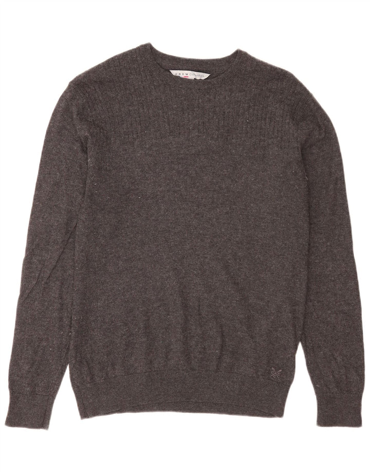 Crew Clothing Herren-Pullover mit U-Boot-Ausschnitt, mittelgraues Nylon