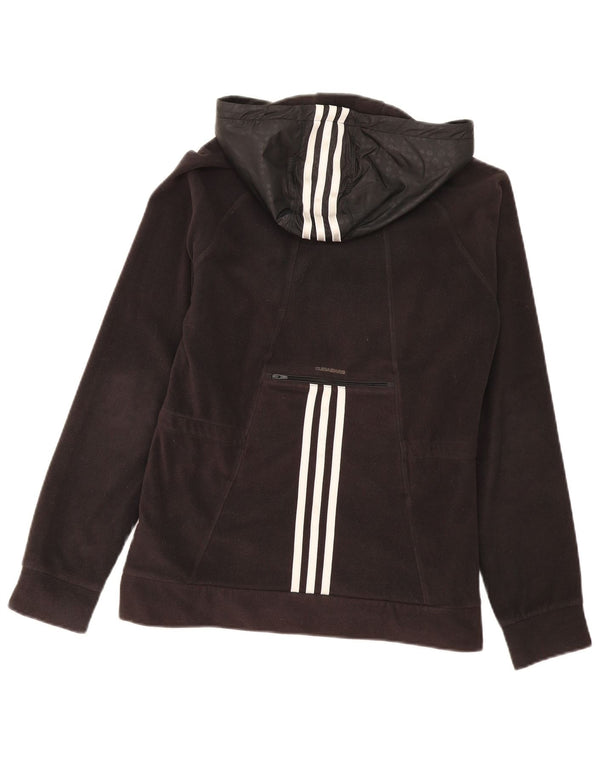 Adidas Damen Kapuzen-Fleecejacke UK 14 Mittelschwarzes Polyester