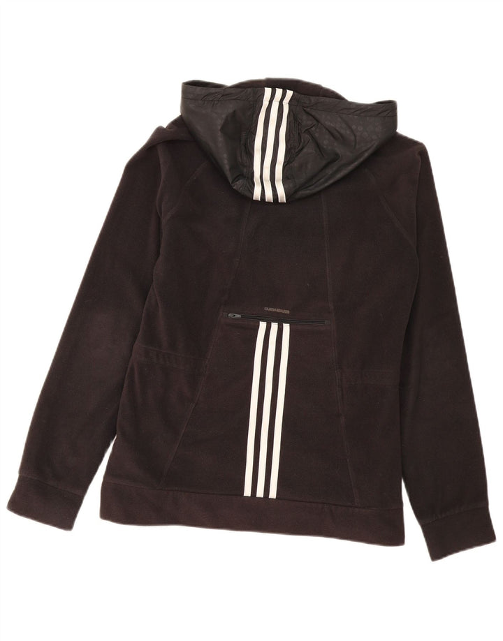 Adidas Damen Kapuzen-Fleecejacke UK 14 Mittelschwarzes Polyester