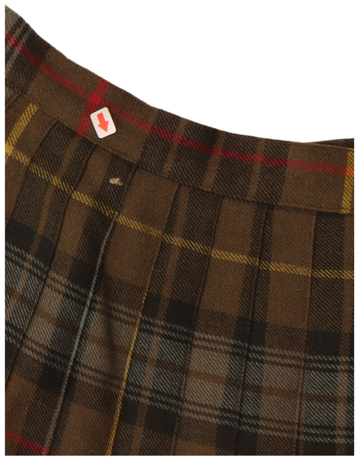 VINTAGE Damen Wickelrock W28 Medium Khaki Plaid