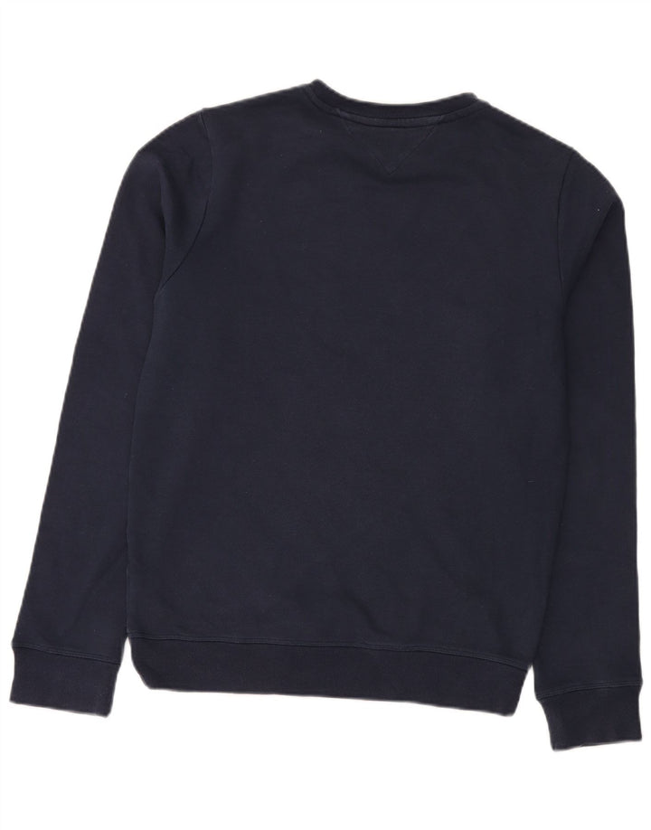 TOMMY HILFIGER Herren-Sweatshirt mit Grafik, Größe S, marineblaue Baumwolle