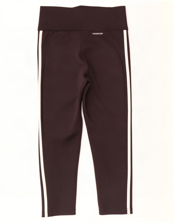 Adidas Damen Aeroready Capri Leggings UK 8/10 Small Schwarz Polyester