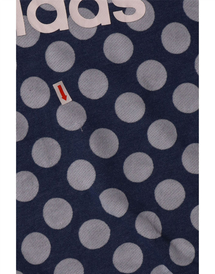 Adidas Damen Graphic Sweatshirt Pullover UK 10 Small Blau Polyester