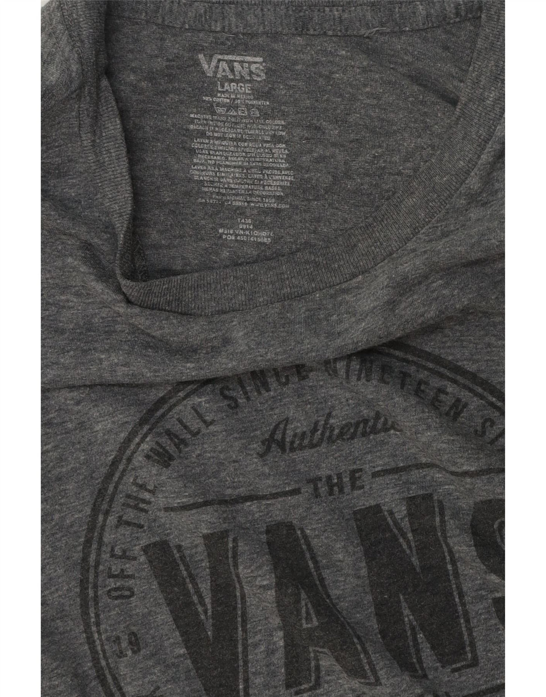 Vans Herren-T-Shirt mit Grafik, Größe L, Grau, Baumwolle
