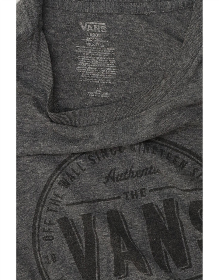 Vans Herren-T-Shirt mit Grafik, Größe L, Grau, Baumwolle