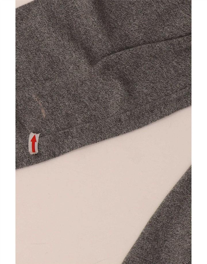 Lacoste Herren-Langarm-Poloshirt, Größe 4, mittelgraue Baumwolle