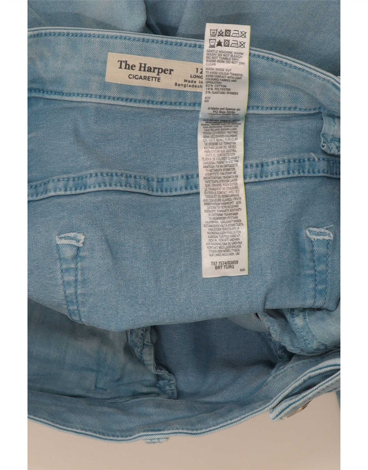 Marks & Spencer Damen Straight Jeans UK 12 Medium W30 L27 Türkis