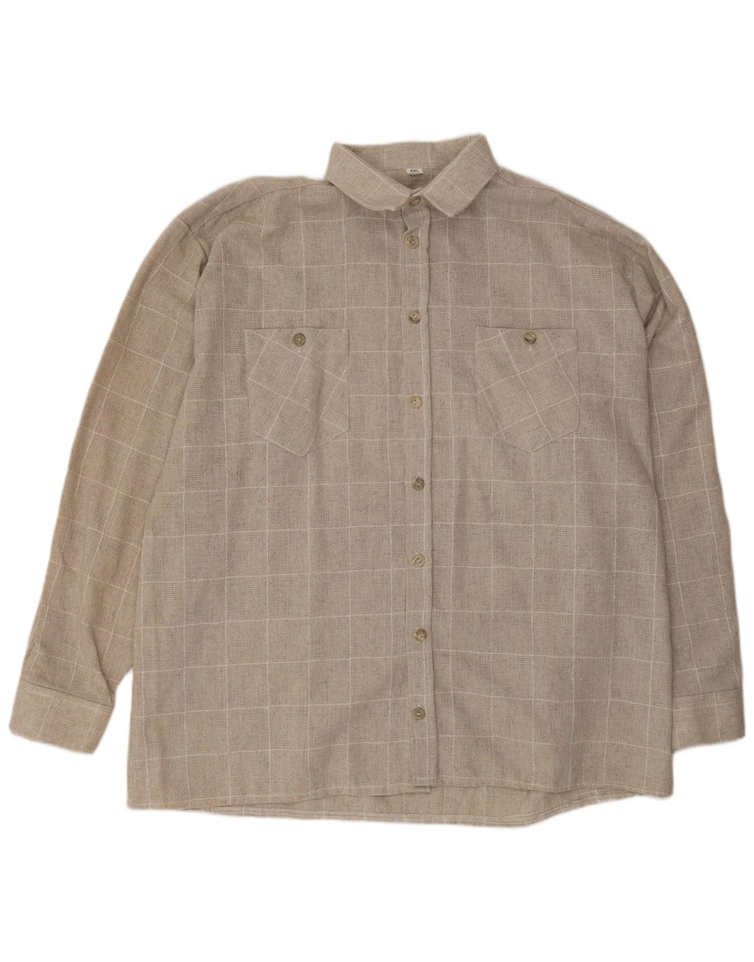 VINTAGE Herrenhemd 2XL Beige kariert