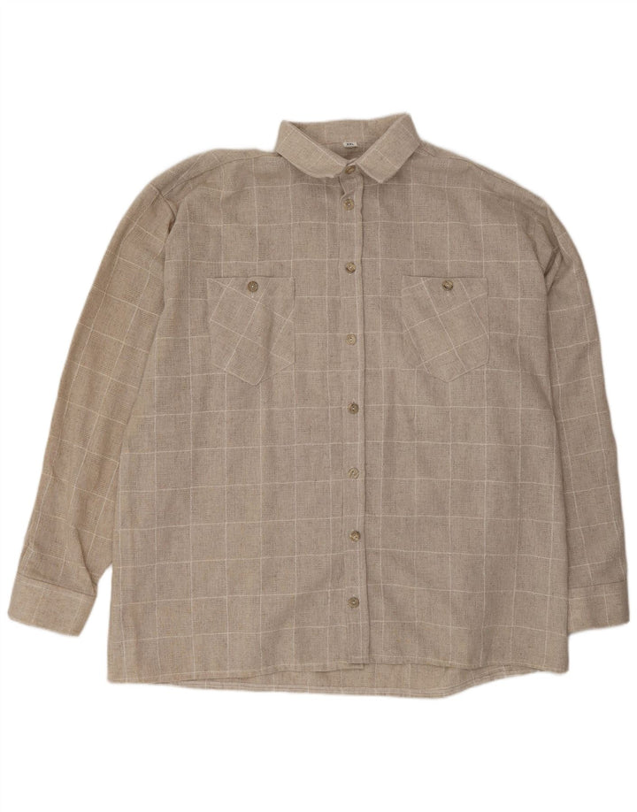 VINTAGE Herrenhemd 2XL Beige kariert