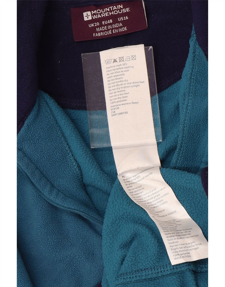 MOUNTAIN WAREHOUSE Damen-Fleecepullover mit Reißverschluss am Hals, UK 20 2XL, Blau, Polyester