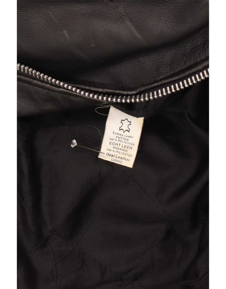 Vintage Herren Bikerjacke UK 38 Mittelschwarzes Leder