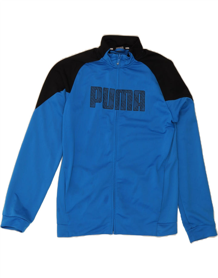PUMA Boys Graphic Tracksuit Top Jacket 15-16 Years Blue Colourblock Vintage Puma and Second-Hand Puma from Messina Hembry 