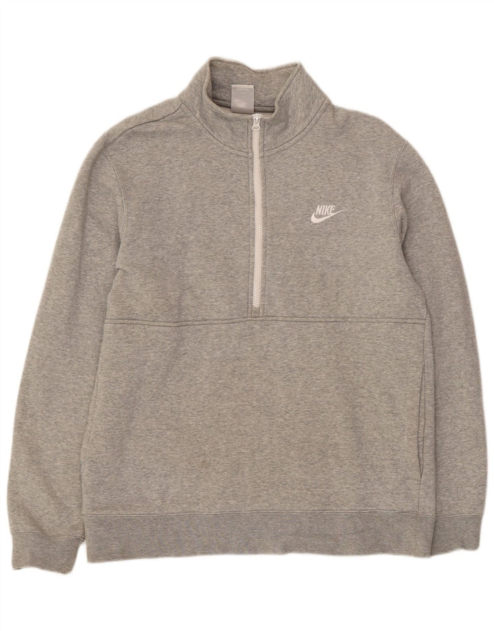 Nike Herren-Kapuzenpullover mit Reißverschluss, mittelgraue Baumwolle