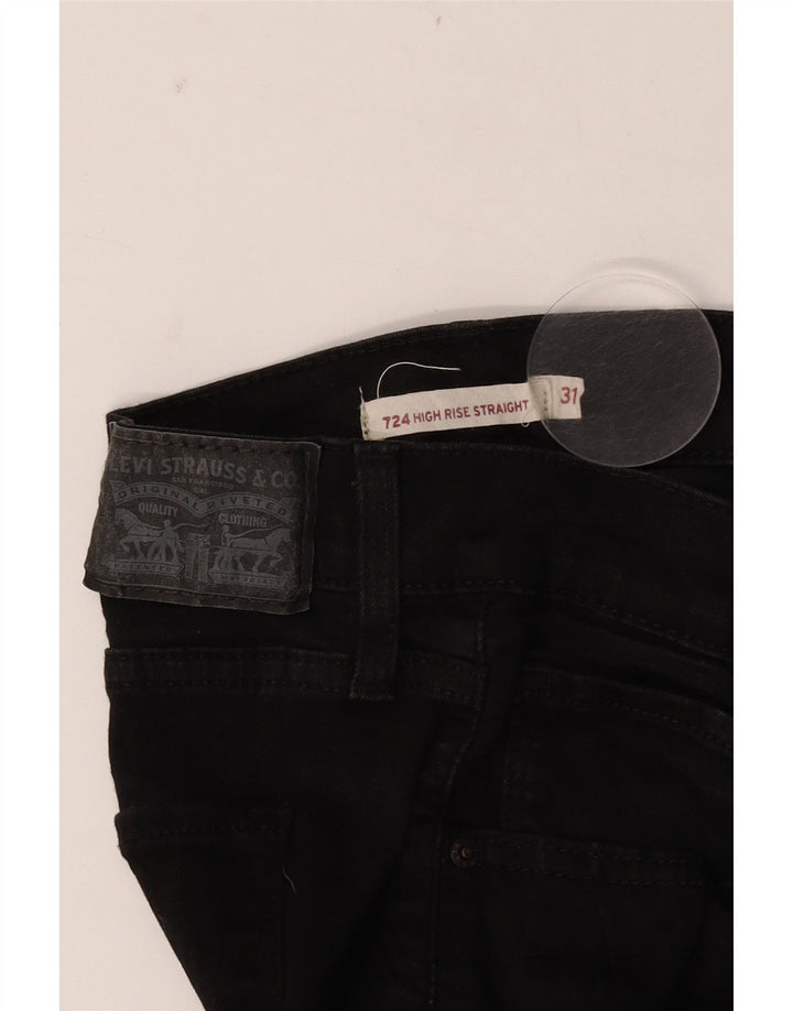 Levi's Damen 724 High Rise Straight Jeans W31 L31 Schwarz