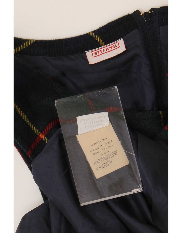 Ärmelloses A-Linien-Kleid für Damen von Stefanel, Größe M, Marineblau, kariert