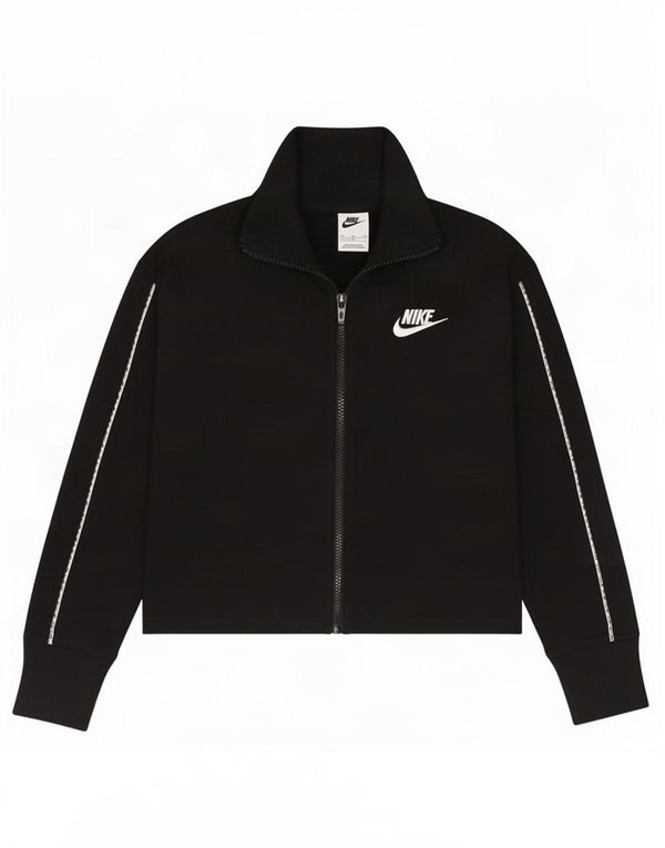 Nike Mädchen Crop Trainingsanzug Top Jacke 13–14 Jahre XL Schwarz Polyester