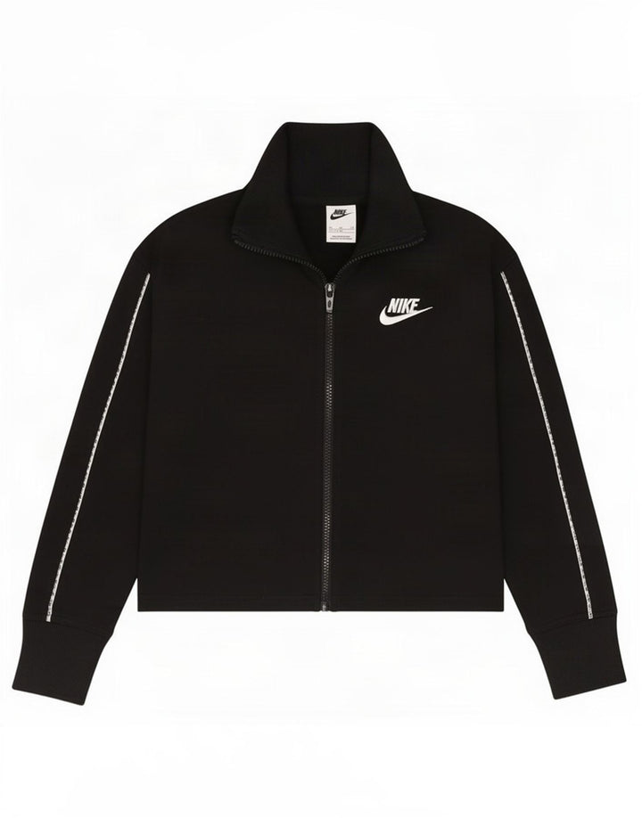 Nike Mädchen Crop Trainingsanzug Top Jacke 13–14 Jahre XL Schwarz Polyester