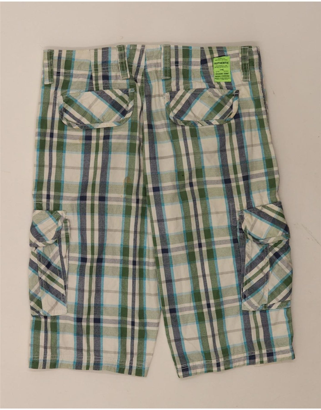 ZONE Herren Cargoshorts IT 46 Small W32 Mehrfarbig karierte Baumwolle