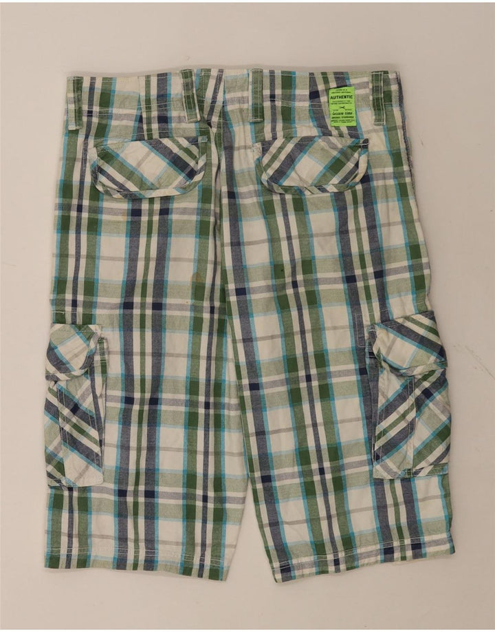 ZONE Herren Cargoshorts IT 46 Small W32 Mehrfarbig karierte Baumwolle